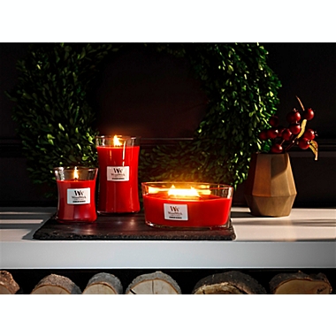 WoodWick&reg; HearthWick Flame&reg; Crimson Berries Large Ellipse Jar Candle. View a larger version of this product image.