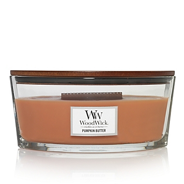WoodWick&reg; Pumpkin Butter 16 oz. Ellipse Candle. View a larger version of this product image.