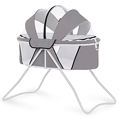 Dream On Me Day Dreamer 2-in-1 Portable Bassinet in Light Grey. View a larger version of this product image.