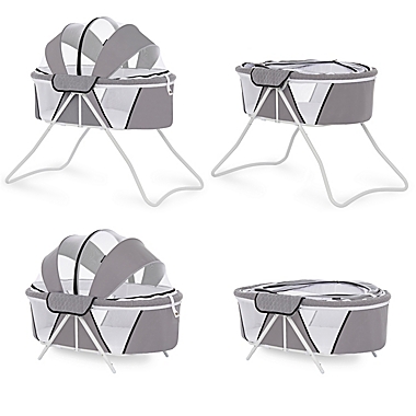 Dream On Me Day Dreamer 2-in-1 Portable Bassinet in Light Grey. View a larger version of this product image.