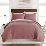 Stone Washed 3-Piece Full/Queen Quilt Set in Clay