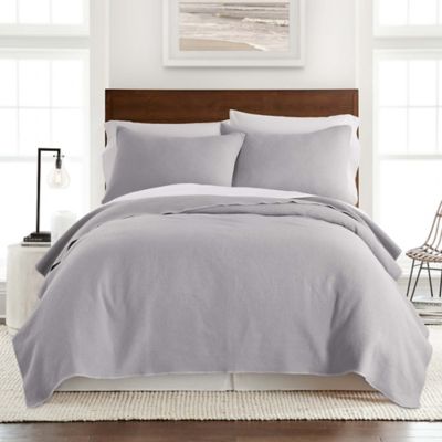 Stone Washed 3-Piece King Quilt Set in Grey