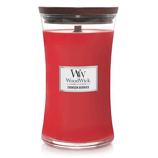 Alternate image 1 for Woodwick® Crimson Berries Dancing Glass Jar Candle