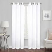Simply Essential&trade; Stripe Grommet Sheer Window Curtain Panels (Set of 2)