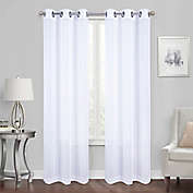 Simply Essential&trade; Stripe 63-Inch Grommet Curtain Panels in Bright White (Set of 2)
