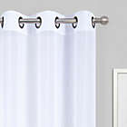 Alternate image 1 for Simply Essential&trade; Stripe 108-Inch Grommet Curtain Panels in Bright White (Set of 2)