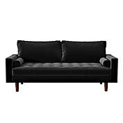 US Pride Furniture&reg; Clovis Velvet Square-Arm Sofa in Black