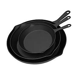 Hastings Home Cast Iron 3-Piece Skillet Set