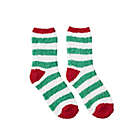 Alternate image 1 for Winter Wonderland Tree/Stripe Socks in Green/White (Set of 2)
