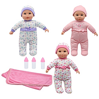 Cuddle Kids&reg; Lovable Triplets&trade; Dolls. View a larger version of this product image.