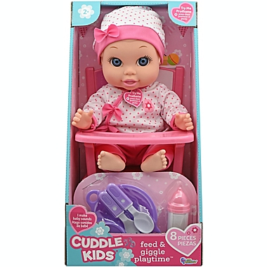 Cuddle Kids&reg; Feed &amp; Giggle Playtime&trade; Doll and Playset. View a larger version of this product image.