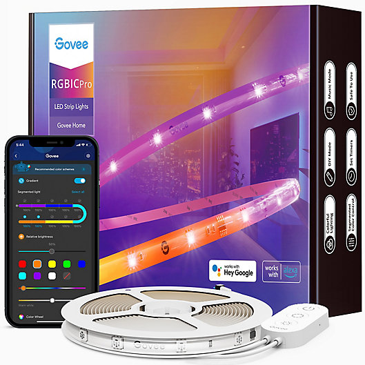 Alternate image 1 for 32.8-Foot Wi-Fi + Bluetooth RGBIC LED Strip Light
