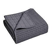 Levtex Home Mills Waffle Quilted Throw Blanket in Charcoal