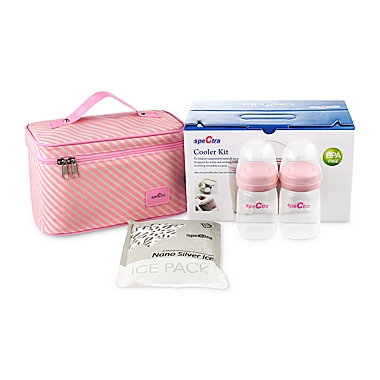 Spectra&reg; Pink Cooler Kit with Ice Pack and Milk Bottles. View a larger version of this product image.