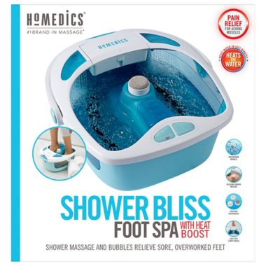 HoMedics&reg; Shower Bliss Foot Spa with Heat Boost Power. View a larger version of this product image.