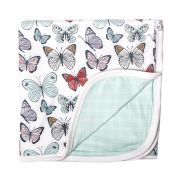 Copper Pearl&trade; Butterflies Quilted Baby Blanket in White