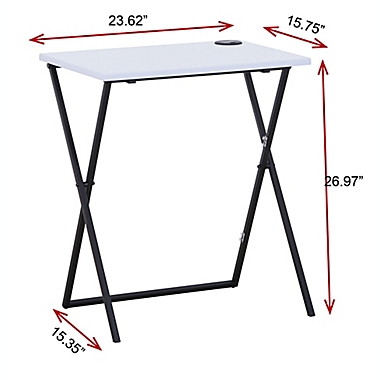 Simply Essential&trade; Folding Desk with Qi Charger in White/Black. View a larger version of this product image.