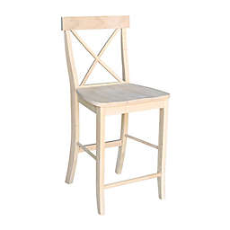 International Concepts X-Back Counter Stool in Brown