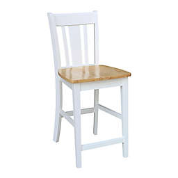 International Concepts San Remo Counter Stool in White/Natural