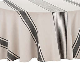 Our Table™ Ezra 70-Inch Round Variegated Stripe Tablecloth in Grey