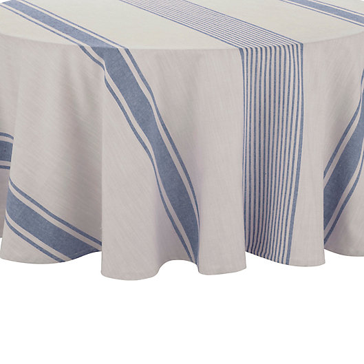Ezra 70 Inch Round Variegated Stripe, Largest Size Round Tablecloth