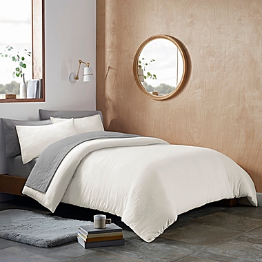 UGG&reg; Devon 3-Piece Full/Queen Duvet Cover Set in Snow. View a larger version of this product image.