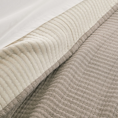 Levtex Home Caden Gauze Reversible Full/Queen Coverlet in Taupe. View a larger version of this product image.