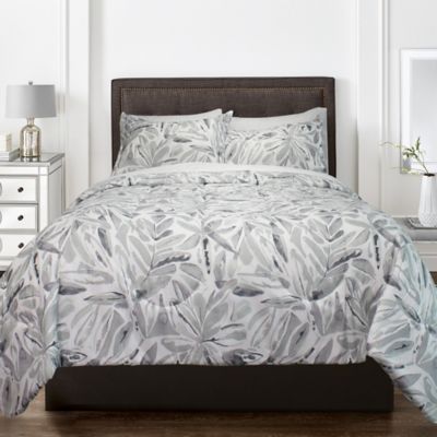 Springs Home Floral 3-Piece Full/Queen Comforter Set in Grey