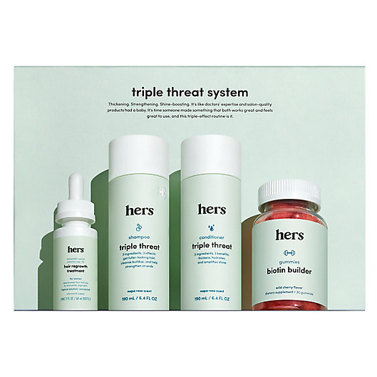 Alternate image 1 for hers® 4-Pack 28.8 oz. Triple Threat Hair Regrowth System