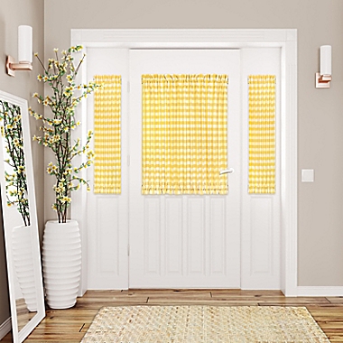 MyHome Buffalo Check 40-Inch Rod Pocket French Door Panel in Yellow (Single). View a larger version of this product image.