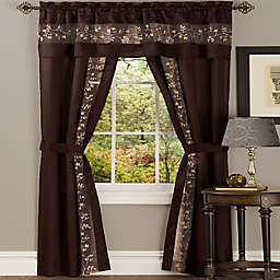 MyHome Fairfield 63-Inch Rod Pocket Window Curtain Set in Chocolate (Set of 5)