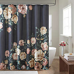 Madison Park® Charisma 72-Inch x 72-Inch Cotton Floral Printed Shower Curtain in Navy