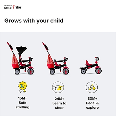 smarTrike&reg; 4-in-1 Swing DLX Trike in Red. View a larger version of this product image.