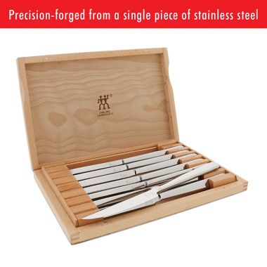 ZWILLING 8-Piece Stainless Steel Steak Knife Set in Presentation Box. View a larger version of this product image.