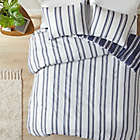 Alternate image 6 for Clean Spaces Cobi 3-Piece Reversible Striped Full/Queen Comforter Set in Navy