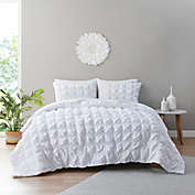 Clean Spaces Denver 5-Piece Seersucker Twin Complete Comforter and Sheet Set in White