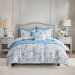 Madison Park® Pema 8-Piece Printed Full/Queen Comforter and Coverlet Set Collection in Blue