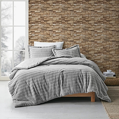 Madison Park&reg; Amara Faux Fur 3-Piece Full/Queen Comforter Set in Grey. View a larger version of this product image.
