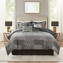 Madison Park® Cassian Jacquard 7-Piece California King Comforter Set in Black