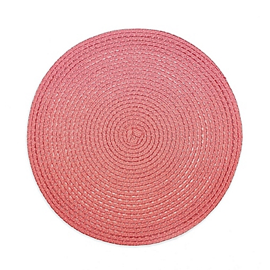 Simply Essential&trade; Round Braided Placemat in Coral. View a larger version of this product image.