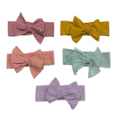 Curls &amp; Pearls 5-Pack Solid Bow Headwraps