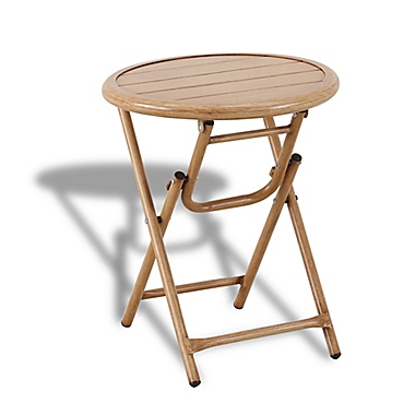 Everhome&trade; Galveston Outdoor Folding Accent Table in Natural. View a larger version of this product image.