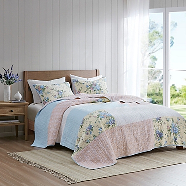 Madison Park&reg; Gretchen 3-Piece Reversible King/California King Coverlet Set in Blush/Yellow. View a larger version of this product image.