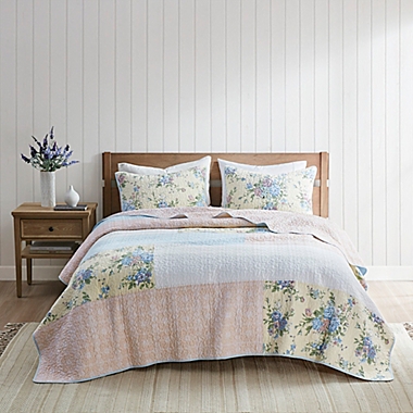 Madison Park&reg; Gretchen 3-Piece Reversible King/California King Coverlet Set in Blush/Yellow. View a larger version of this product image.