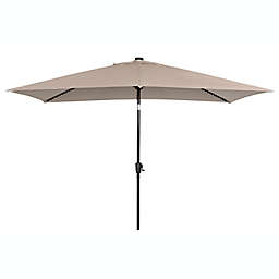 Everhome™ 11-Foot Solar LED Rectangular Market Umbrella