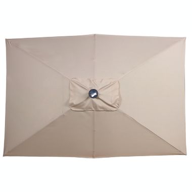 Everhome&trade; 11-Foot Solar LED Rectangular Market Umbrella in Warm Sand. View a larger version of this product image.