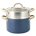 Alternate image 2 for Our Table&trade; Limited Edition Nonstick 5 qt. Aluminum Stock Pot with Steamer in Dark Denim