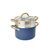 Our Table&trade; Limited Edition Nonstick 5 qt. Aluminum Stock Pot with Steamer in Dark Denim