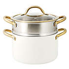 Alternate image 0 for Our Table&trade; Limited Edition Nonstick 5 qt. Aluminum Stock Pot with Steamer in Ivory