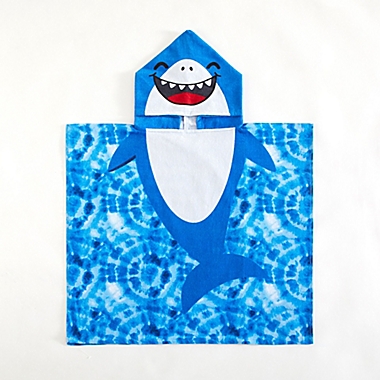 Idea Nuova Shark Hooded Poncho Towel in Blue. View a larger version of this product image.